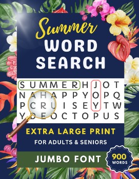 Extra Large Print Summer Word Search