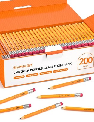 Shuttle Art 108 Pack Golf Pencils With Erasers, #2 HB Pencils Bulk, 3.5” Mini Pencil, Pre-Sharpened Small Pencil for Kids Teachers Classroom Games, Back to School Supplies