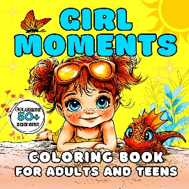 Girl Moments Coloring Book for Adults and Teens