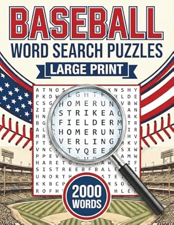 BASEBALL WORD SEARCH PUZZLES LARGE PRINT